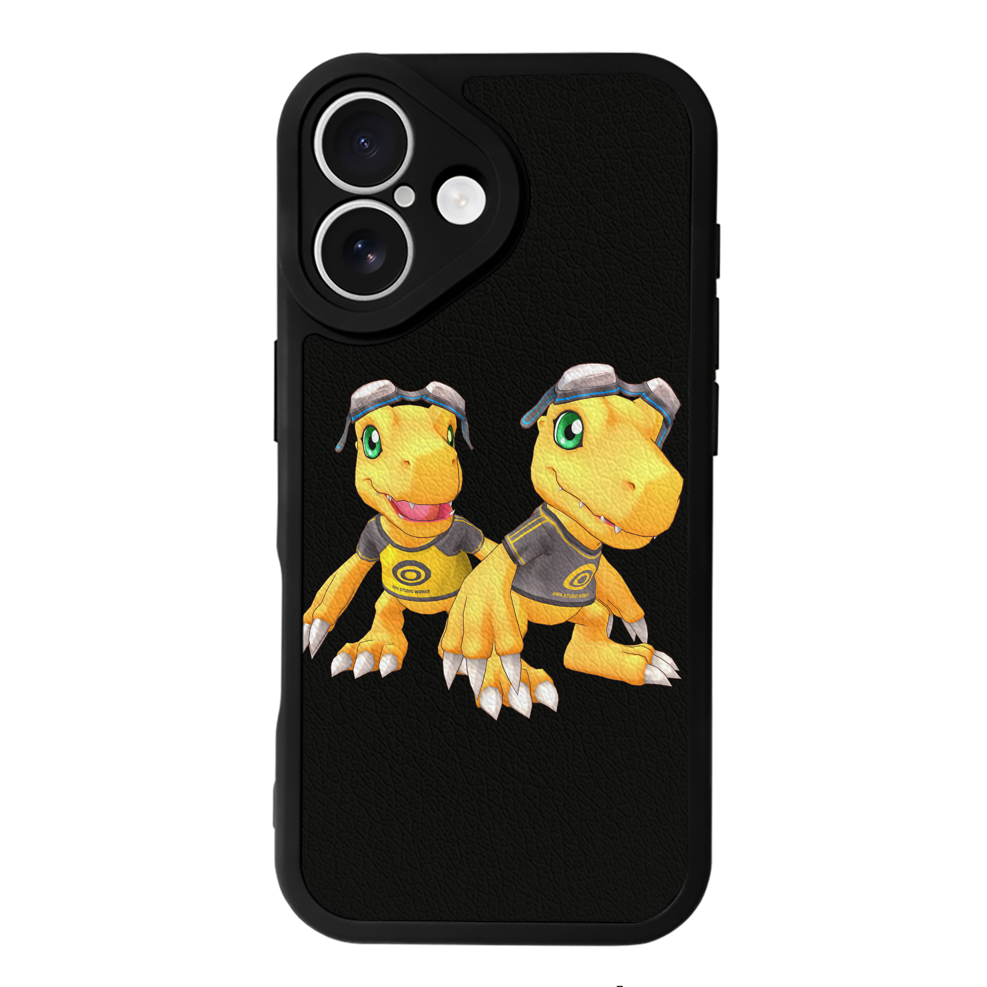 （画像用） Digimon デジタルモンスター/デジモン 【iPhone 16シリーズ対応】シリコンスマホケース（レザー調） 材質：シリコン